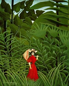 Mujer de rojo en el bosque, c.1907